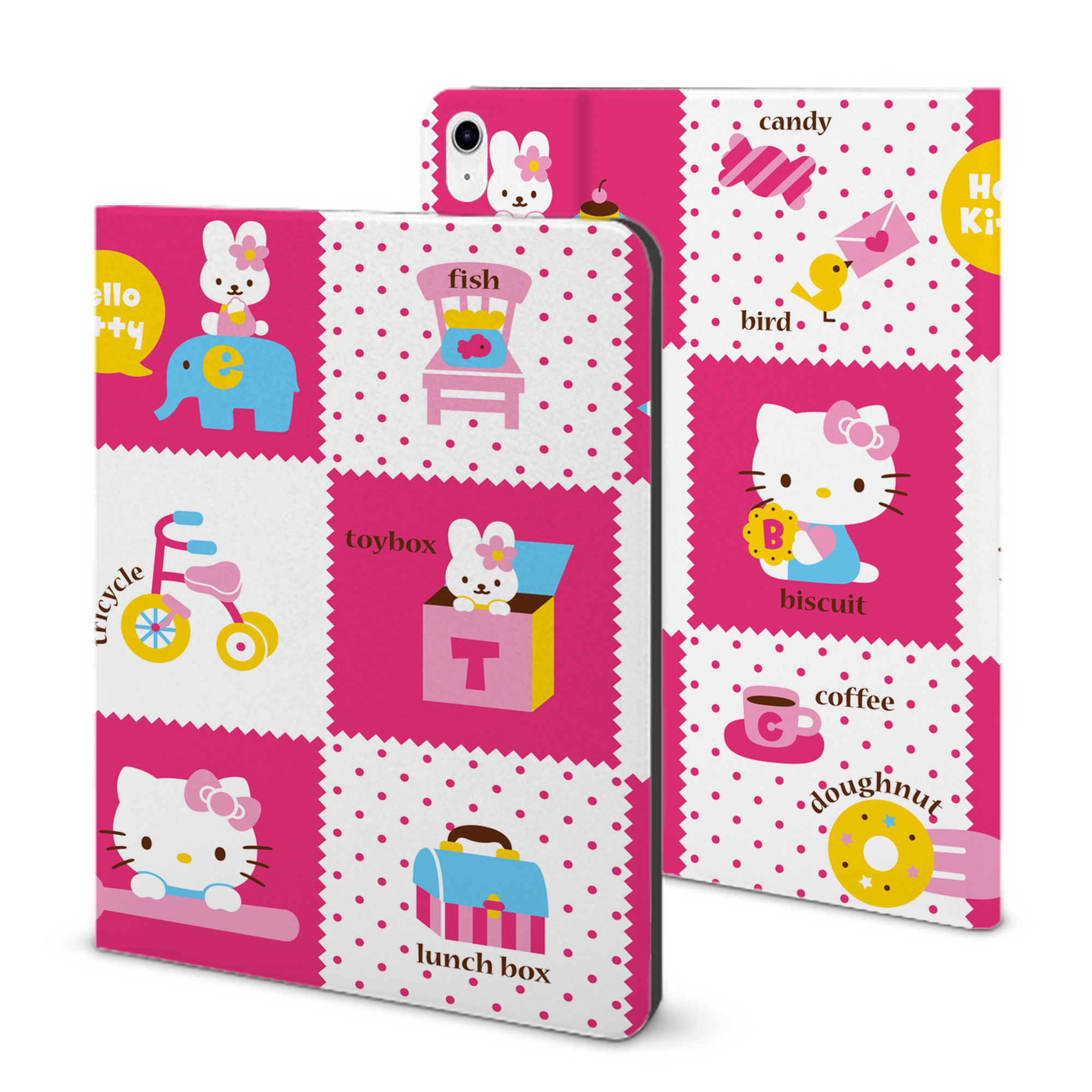 （画像用） Hello Kitty ハローキティ IPad ケース ブック型 PUレザー TPU 耐衝撃 軽量 薄型 ペン収納なし 全面保護 IPad 各モデル対応